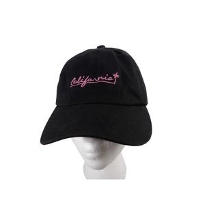 Monkey Tail Womens Black Cotton California Baseball Cap One Size Fit Most